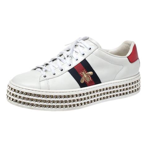 gucci platforms sneakers with jewels|platform Gucci sneakers women.